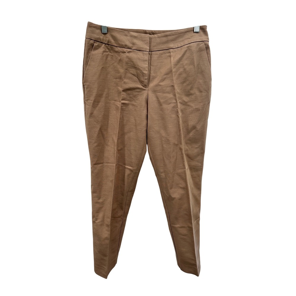 Ann Taylor Curvy Fit Ankle Pants Womens 4 Camel Tan Textured